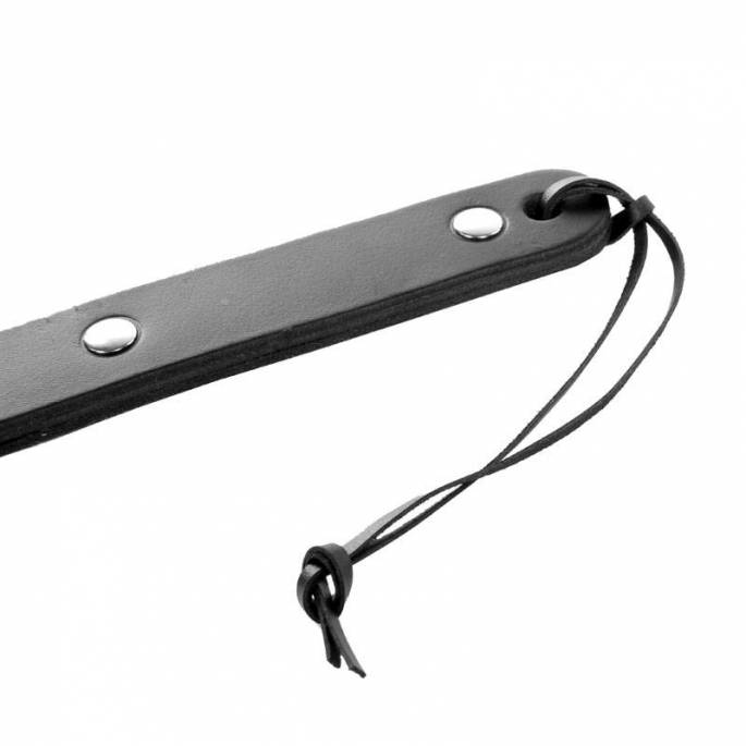 PADDLE SLAPPER CUIR NOIR 3 BANDES