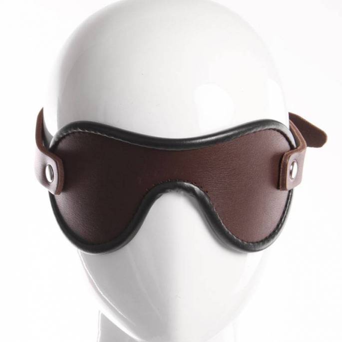 MASQUE AVEUGLANT CUIR MARRON ÉPAIS