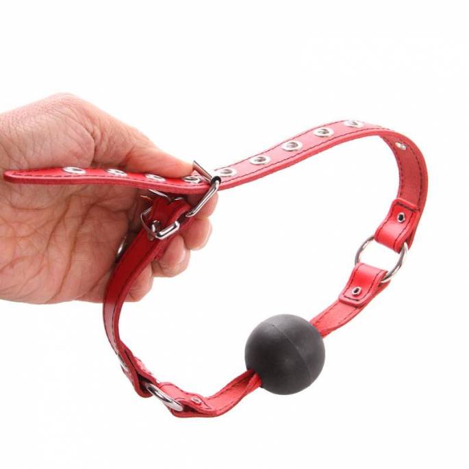 BAILLON CUIR ROUGE BOULE NOIRE