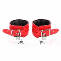 MENOTTES CUIR ROUGE CADENASSABLES