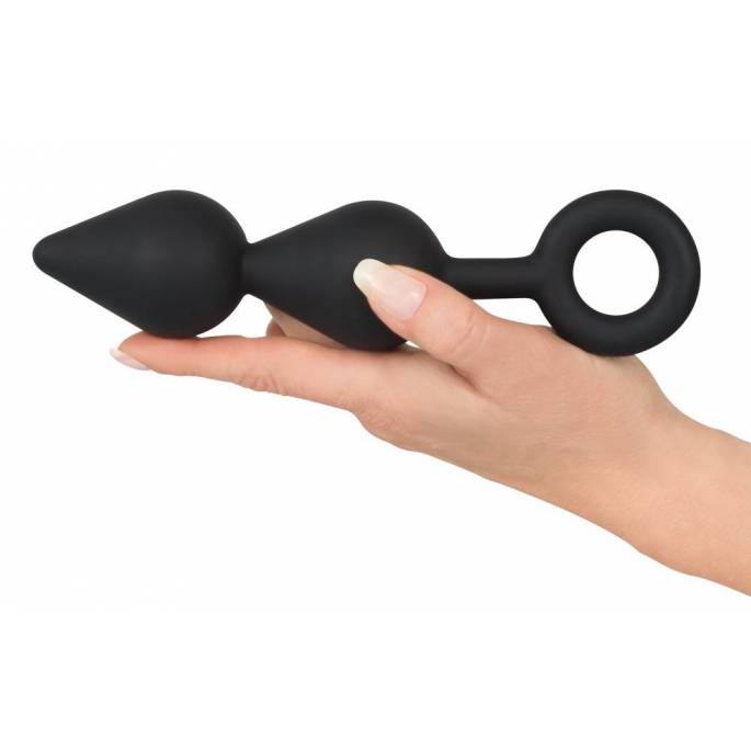 PLUG SILICONE NOIR 2 GOUTTES + ANNEAU