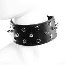 COLLIER CUIR CADENASSABLE + CLOUS