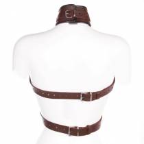 CHEST HARNESS BROWN LEATHER BANDS
