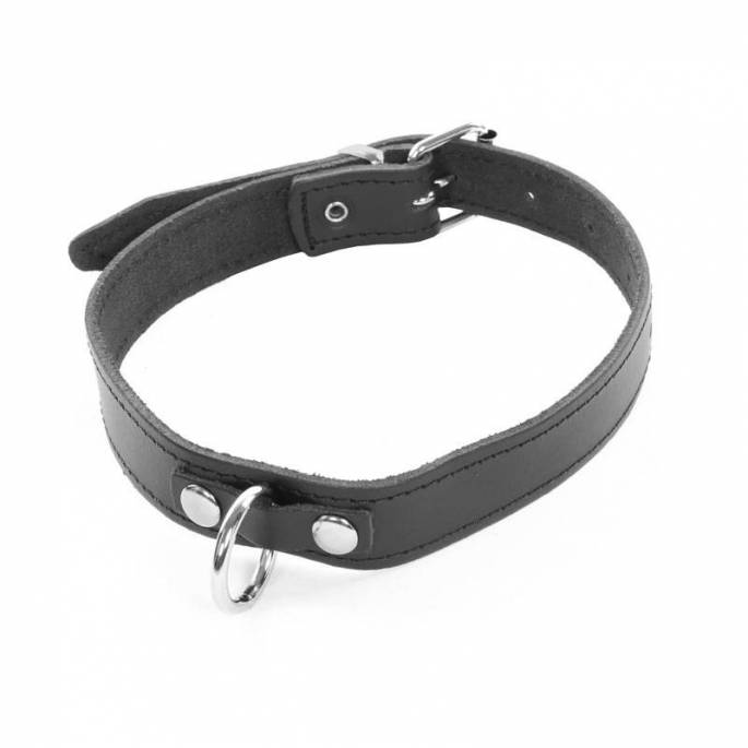 HALSBAND AUS FEINEM LEDER + RING