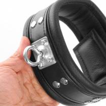 COLLAR DE CUERO NEGRO + ANILLA 360