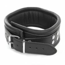 COLLAR DE CUERO NEGRO + ANILLA 360