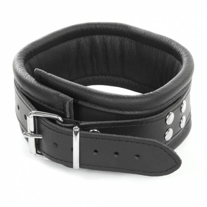 COLLIER CUIR NOIR + ANNEAU 360°