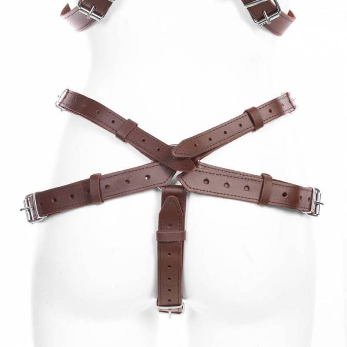 BROWN LEATHER HARNESS WOMAN
