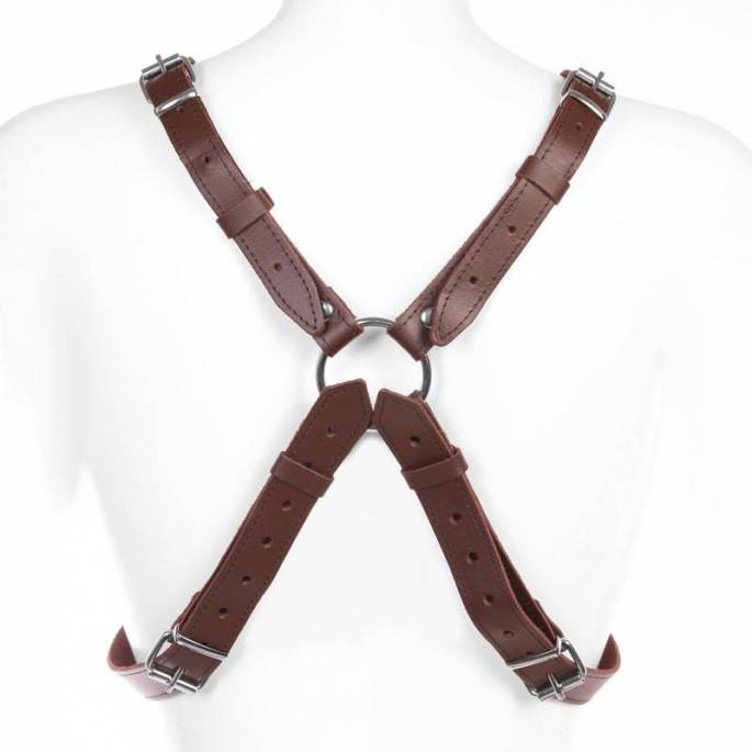 BROWN LEATHER HARNESS WOMAN