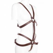 BROWN LEATHER HARNESS WOMAN