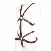 BROWN LEATHER HARNESS WOMAN