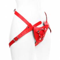 HARNAIS POUR GODE CUIR ROUGE