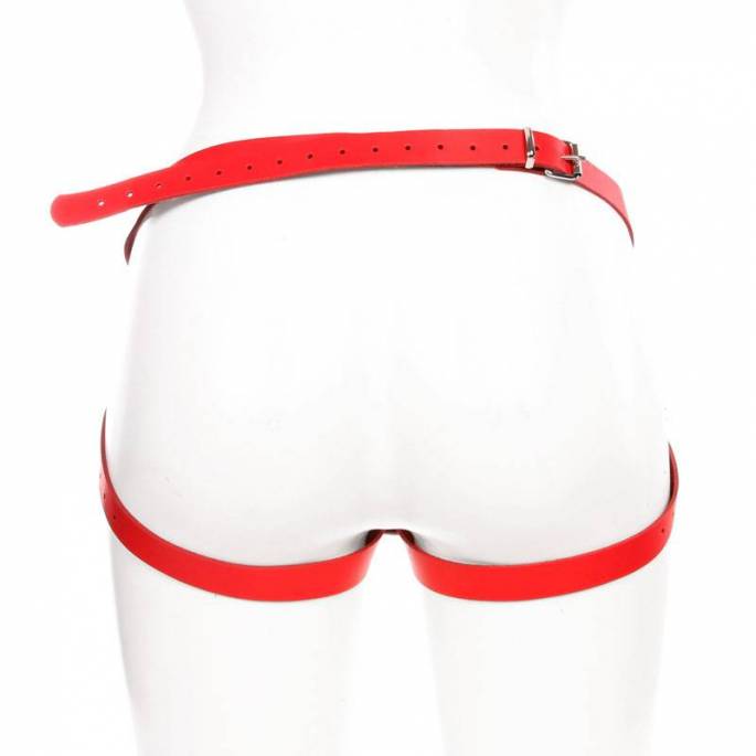 HARNAIS POUR GODE CUIR ROUGE