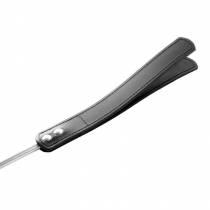CRAVACHE ALUMINIUM SLAPPER CUIR NOIR (70 CM)