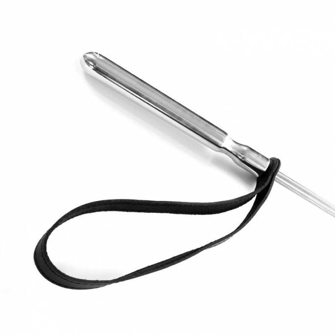 CRAVACHE ALUMINIUM SLAPPER CUIR NOIR (70 CM)