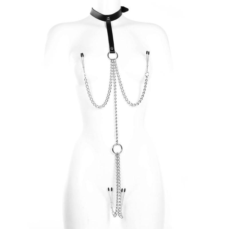 COLLIER - COLLIER + CHAINES + PINCES SEINS / SEXE