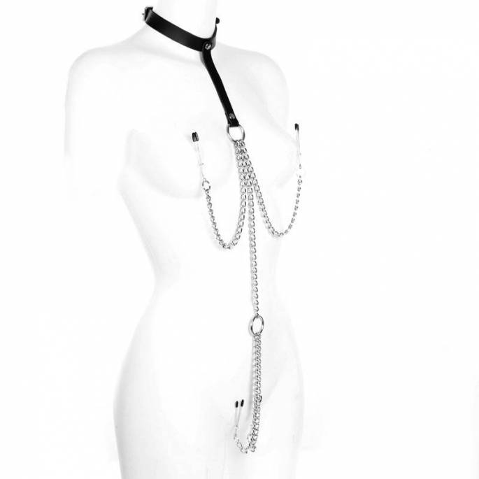 COLLIER + CHAINES + PINCES SEINS / SEXE