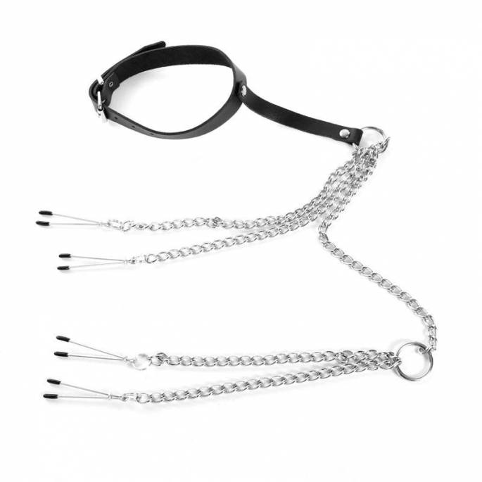 COLLIER + CHAINES + PINCES SEINS / SEXE