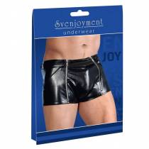 BOXERSHORTS AUS KUNSTLEDER FÜR MÄNNER MIT 3 REISSVERSCHLÜSSEN