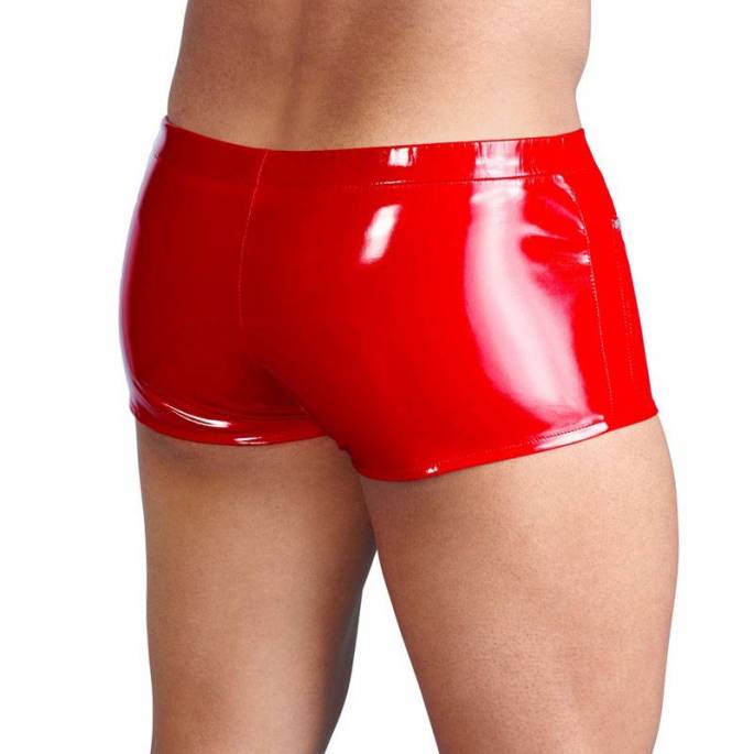 RED VINYL BOXER + POCKETS