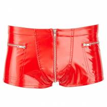 RED VINYL BOXER + POCKETS