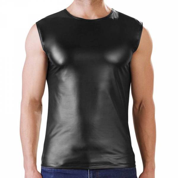 TEE SHIRT WETLOOK SANS MANCHES NEK