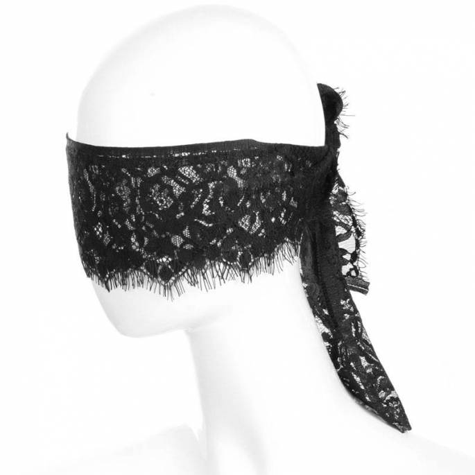 BANDEAU DENTELLE SOIE NOIRE