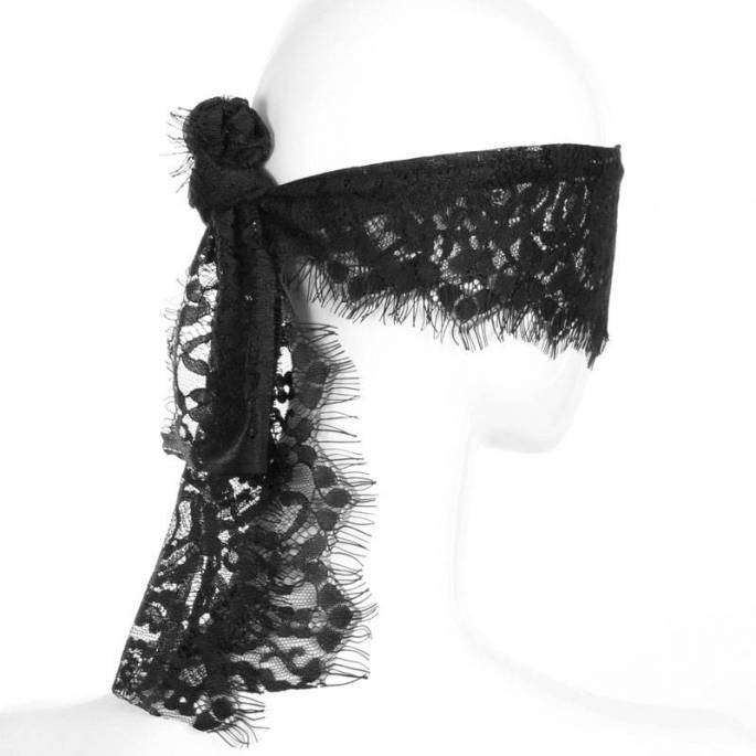 DIADEMA DE ENCAJE DE SEDA NEGRO