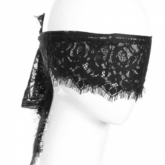 DIADEMA DE ENCAJE DE SEDA NEGRO