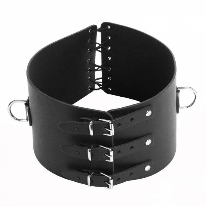 TAILLENKLEMME MANN SCHWARZES LEDER