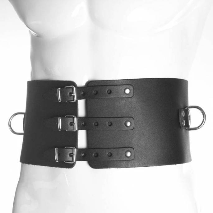 TAILLENKLEMME MANN SCHWARZES LEDER