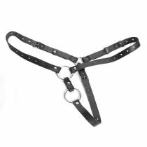 SCHWARZER LEDERSTRING + 2 RINGE