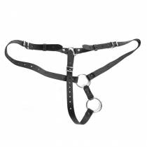 STRING CUIR NOIR + 2 ANNEAUX