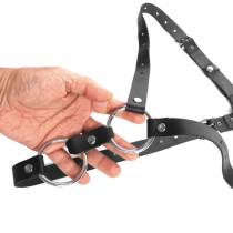 STRING CUIR NOIR + 2 ANNEAUX