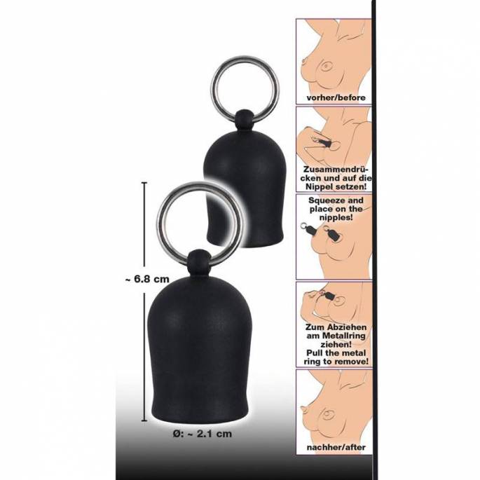 NIPPLE SUCKERS SILICONE NOIR