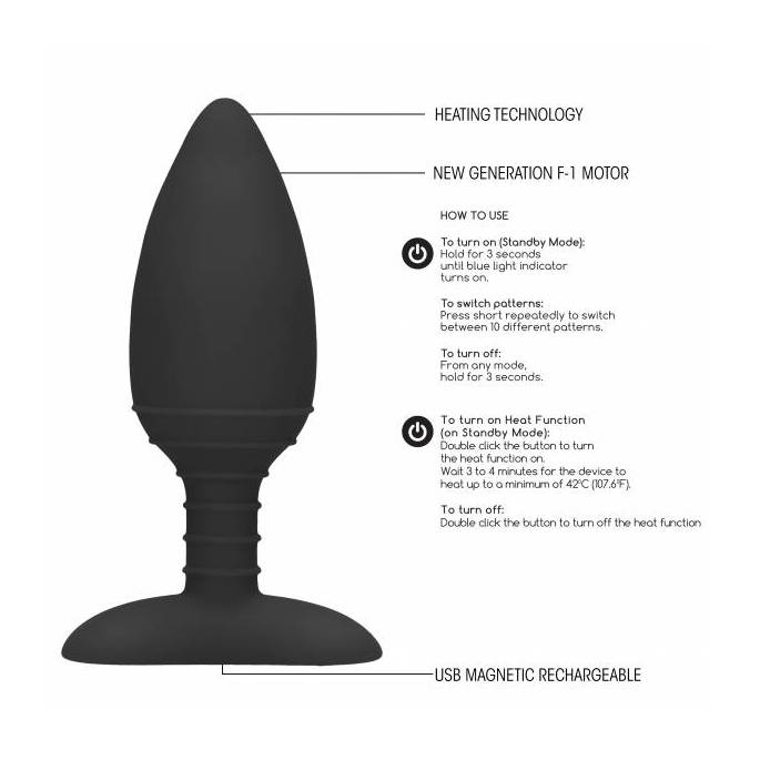PLUG VIBRANT - CHAUFFANT RECHARGEABLE SILICONE
