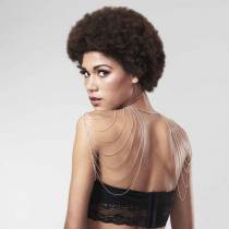 SCHULTER- UND RÜCKENKETTE AUS SILBERMETALLIC