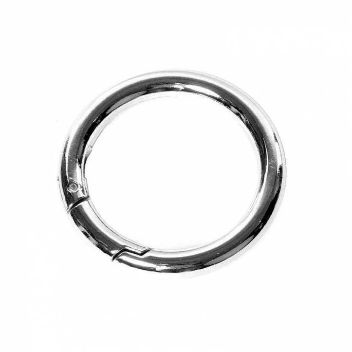 MOUSQUETON ANNEAU ARGENTE 45 MM