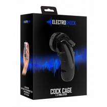 CAGE DE CHASTETÉ E-STIM NOIRE + BOITIER