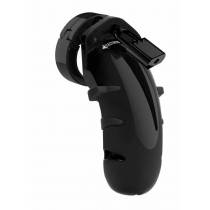 E-STIM BLACK CHASTITY CAGE + CASE