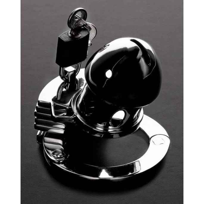 CAGE DE CHASTETÉ ACIER INOXYDABLE (D : 3,4CM - L : 9CM)