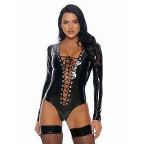 BODY VINYL DECOLLETÉ MIT SCHNÜRUNG + LANGARM