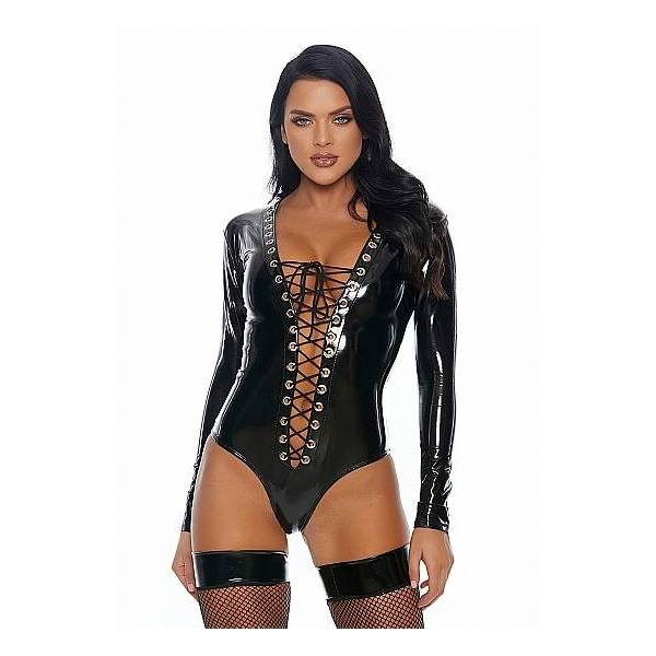 BODY VINYL DECOLLETÉ MIT SCHNÜRUNG + LANGARM