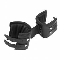 HANDSCHELLEN BREIT DOPPELGURTE LEDER SCHWARZ