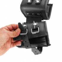 MENOTTES LARGE DOUBLE SANGLES CUIR NOIR