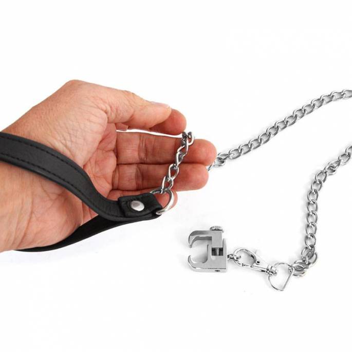 MINI PINCES SEINS LUXE ACIER INOXYDABLE + LAISSE