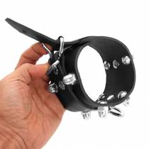 CHEVILLERES BOULONS CUIR NOIR