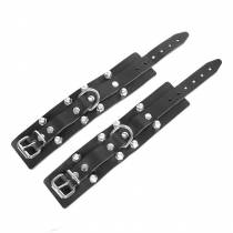 CHEVILLERES BOULONS CUIR NOIR