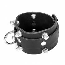 CHEVILLERES BOULONS CUIR NOIR