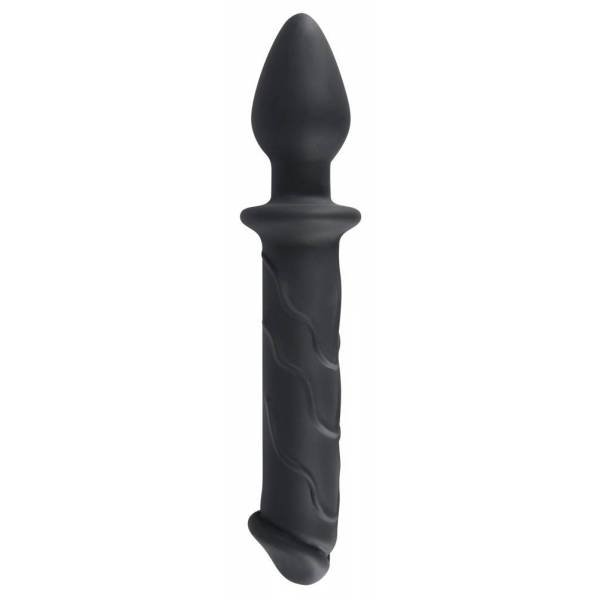 PLUG + DILDO SILIKON SCHWARZ